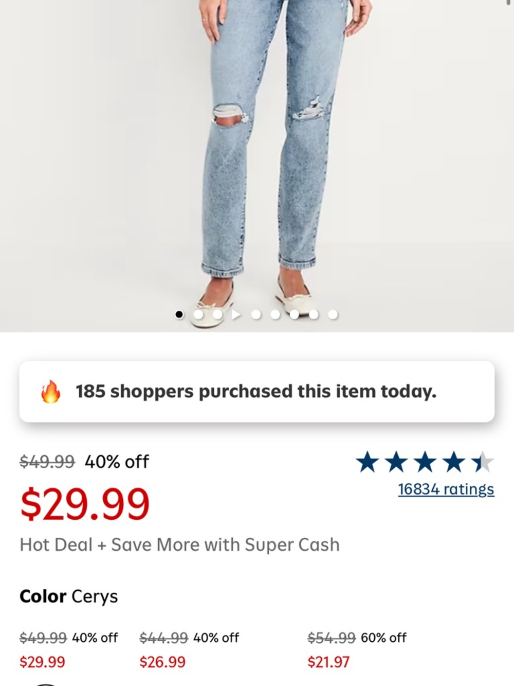 Old Navy high rise OG straight Distressed Straight Jeans - cerys wash